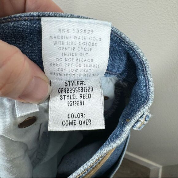 GRLFRND Reed Jeans in Come Over Wash Raw Hem High Rise Crop Size 28 - Picture 8 of 10